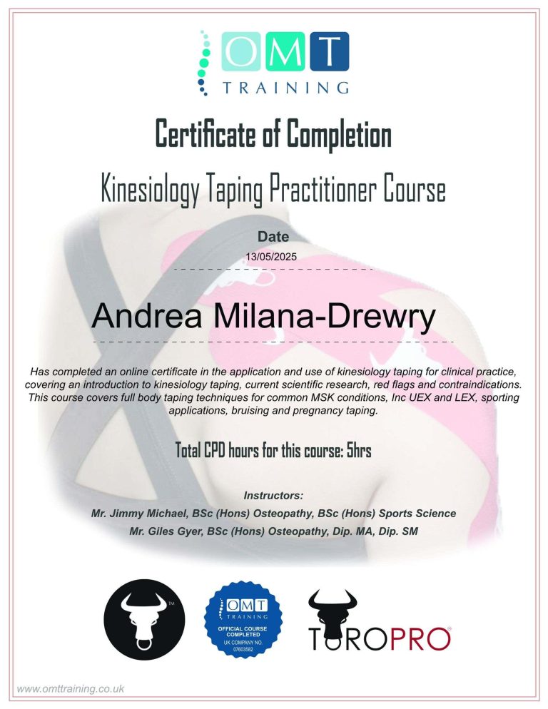 Kinesiology Taping Certificate scaled 1