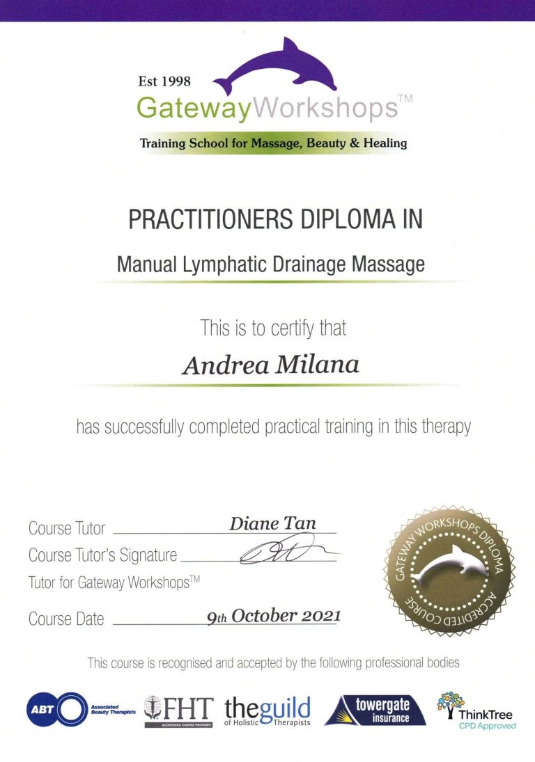 Lymphatic Drainage Massage Certificate scaled 1