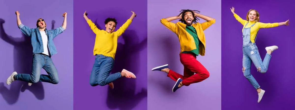 People Jumping Joy
